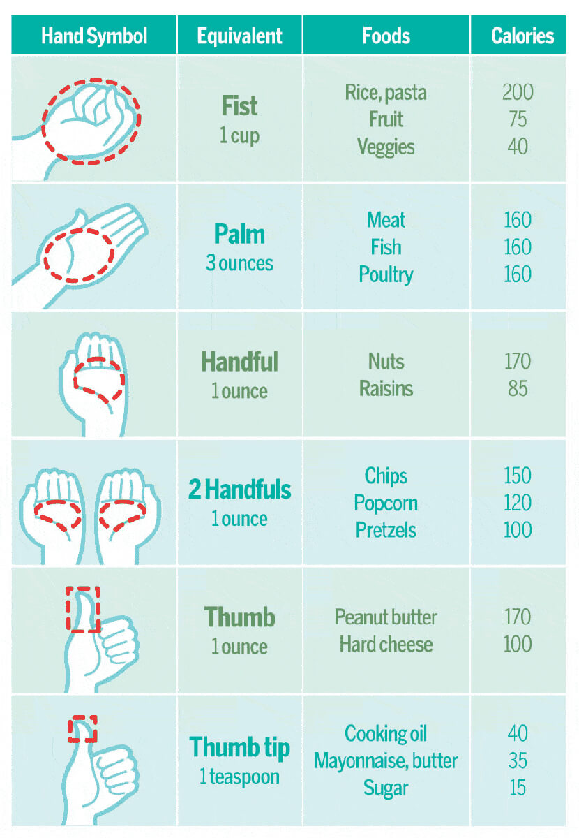A diagram of portions for food groups